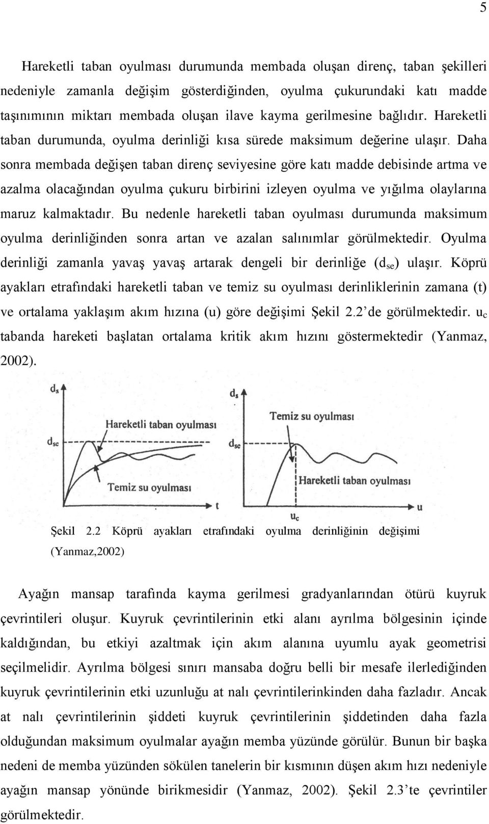 Daha sonra membaa eğiģen taban irenç seviyesine göre katı mae ebisine artma ve azalma olaağınan oyulma çukuru birbirini izleyen oyulma ve yığılma olaylarına maruz kalmaktaır.