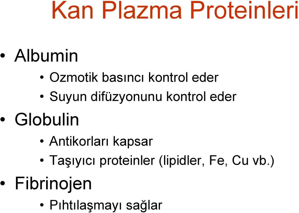 Globulin Antikorları kapsar Taşıyıcı proteinler