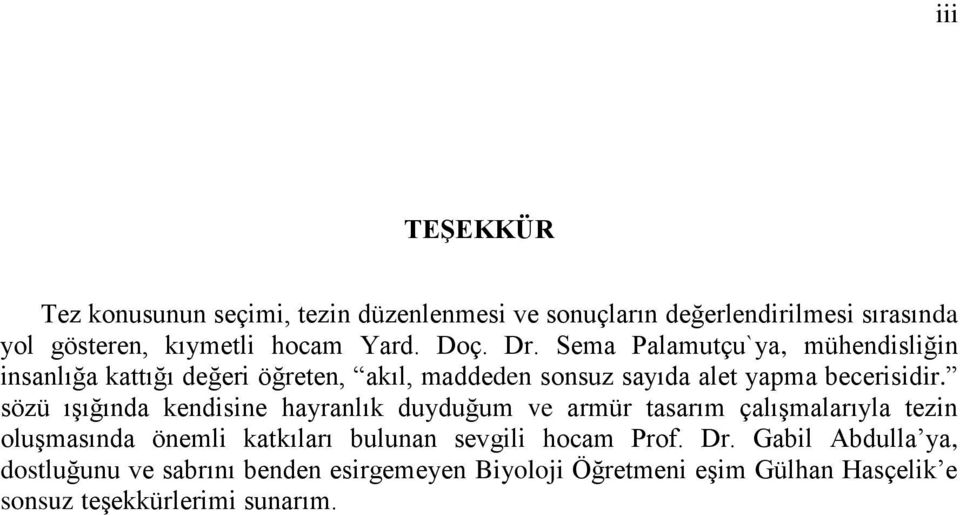 sözü ıģığında kendisine hayranlık duyduğum ve armür tasarım çalıģmalarıyla tezin oluģmasında önemli katkıları bulunan sevgili hocam