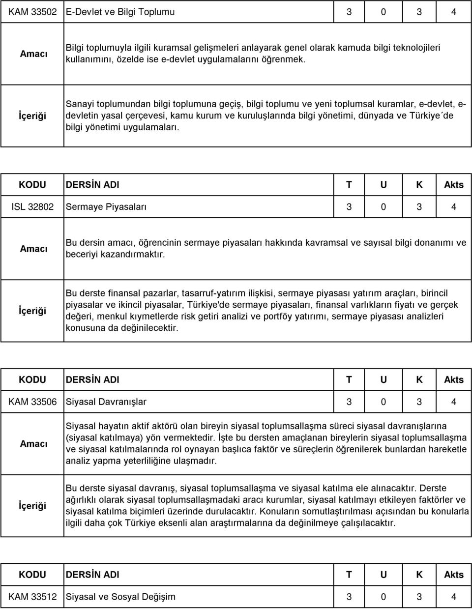 yönetimi uygulamaları. ISL 32802 Sermaye Piyasaları 3 0 3 4 Bu dersin amacı, öğrencinin sermaye piyasaları hakkında kavramsal ve sayısal bilgi donanımı ve beceriyi kazandırmaktır.