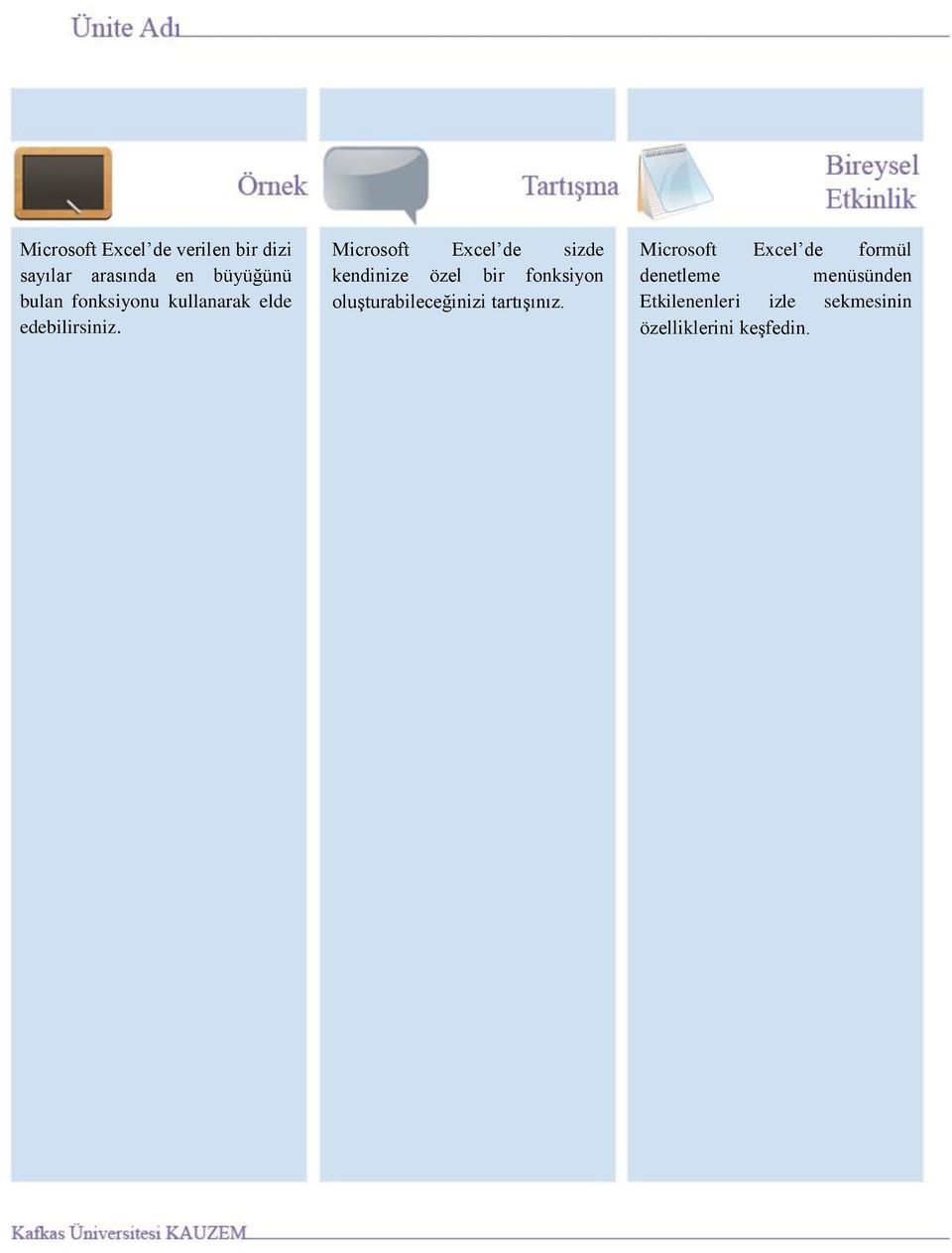 Microsoft Excel de verilen bir dizi sayılar arasında en büyüğünü bulan fonksiyonu kullanarak elde edebilirsiniz.