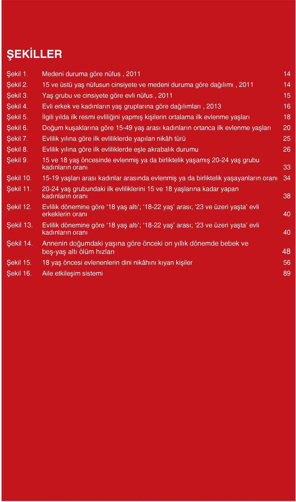 Doğum kuşaklarına göre 15-49 yaş arası kadınların ortanca ilk evlenme yaşları 20 Şekil 7. Evlilik yılına göre ilk evliliklerde yapılan nikâh türü 25 Şekil 8.