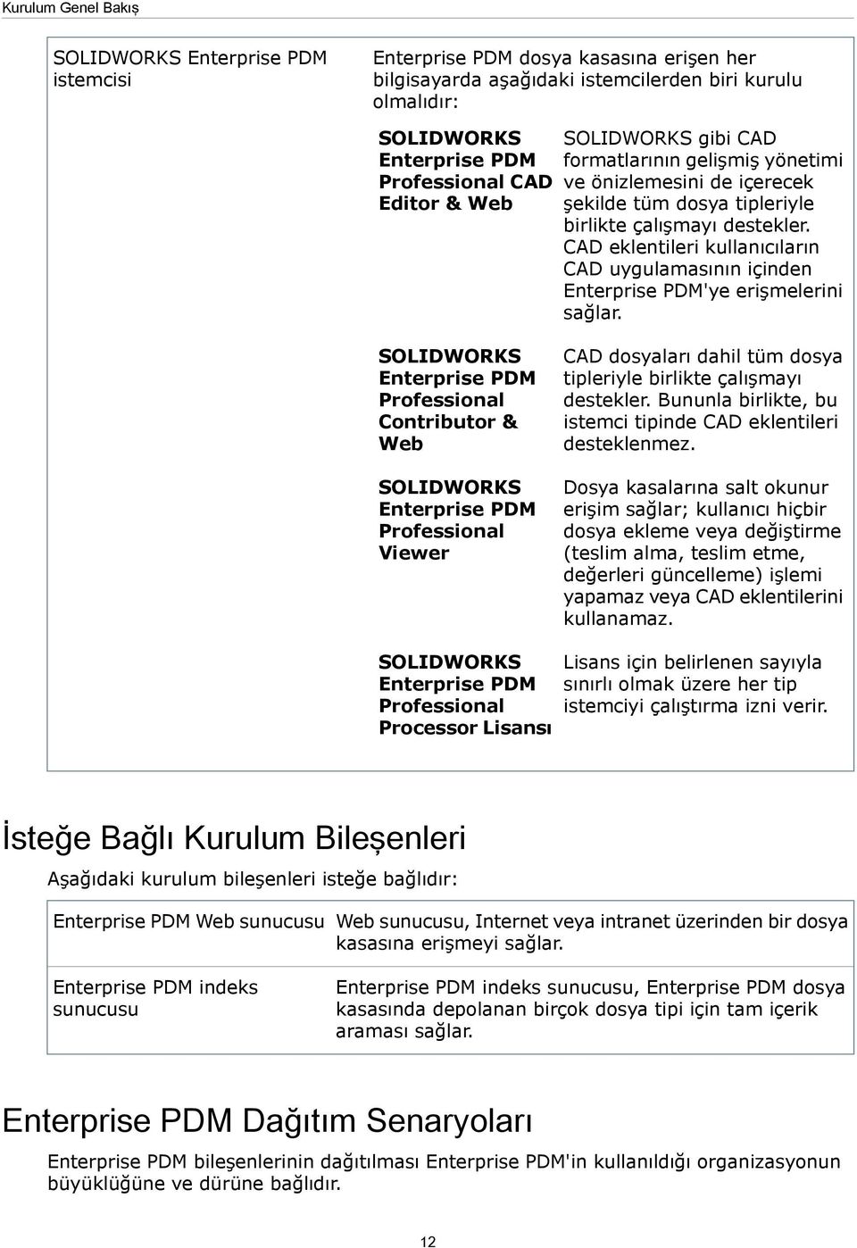 CAD eklentileri kullanıcıların CAD uygulamasının içinden Enterprise PDM'ye erişmelerini sağlar.