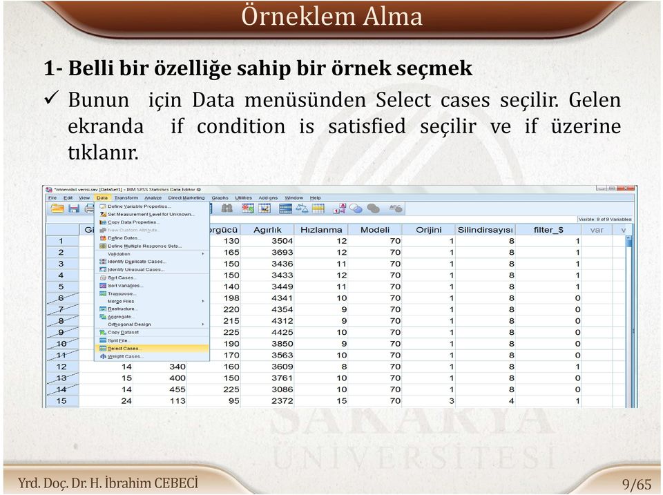 Select cases seçilir.