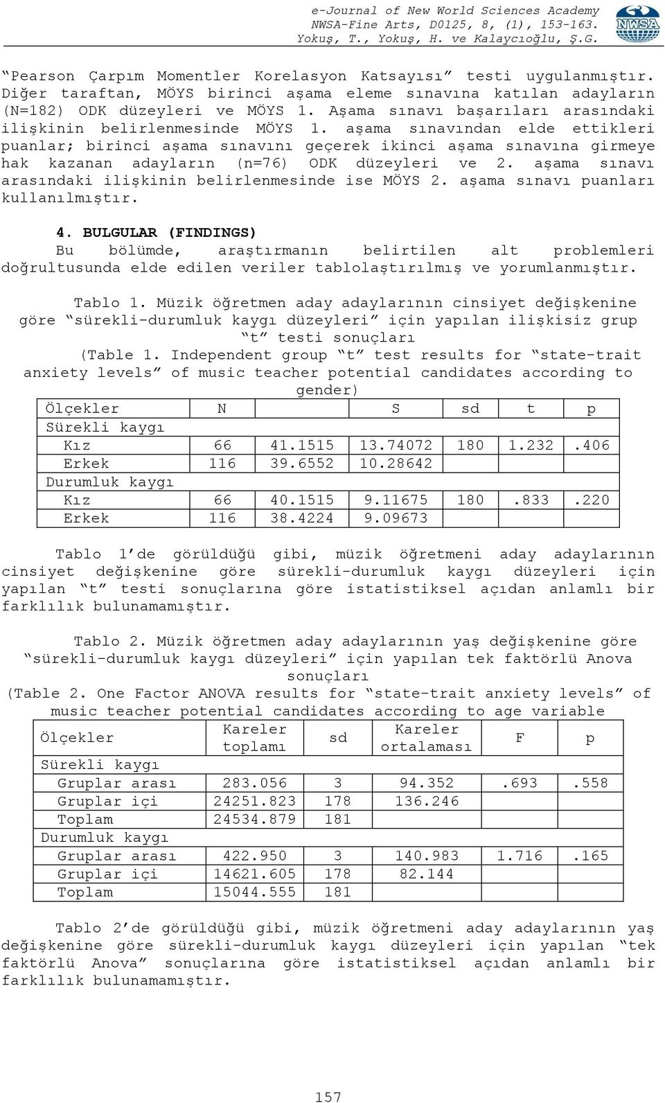 aşama sınavından elde ettikleri puanlar; birinci aşama sınavını geçerek ikinci aşama sınavına girmeye hak kazanan adayların (n=76) ODK düzeyleri ve 2.