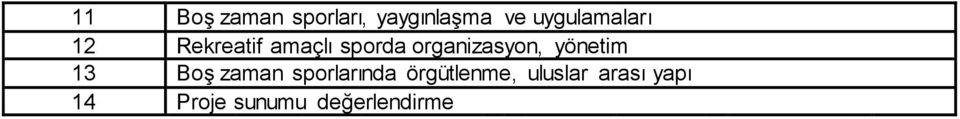 organizasyon, yönetim 13 Boş zaman sporlarında