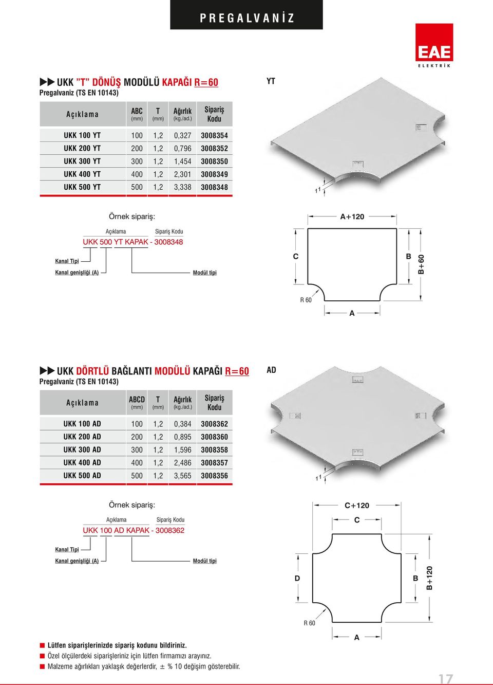 8348 R UKK DÖRLÜ BĞLNI MODÜLÜ KPĞI R= D Pregalvaniz (S EN 143) çıklama BCD ğırlık UKK D 0,384 832 UKK D 0,895 83 UKK D 1,59