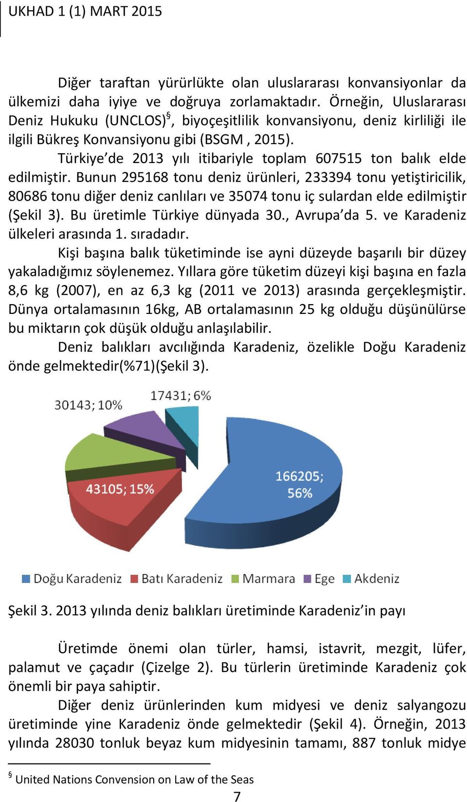 Türkiye de 2013 yılı itibariyle toplam 607515 ton balık elde edilmiştir.