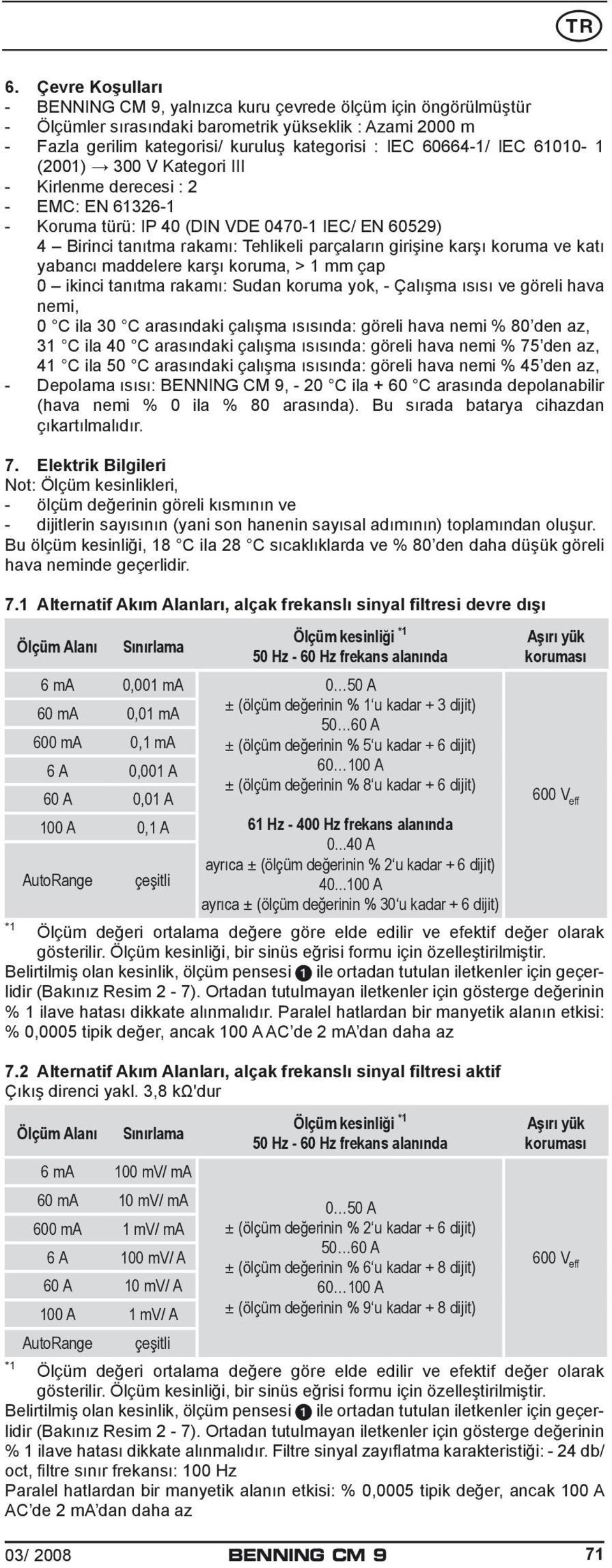 karşı koruma ve katı yabancı maddelere karşı koruma, > 1 mm çap 0 ikinci tanıtma rakamı: Sudan koruma yok, - Çalışma ısısı ve göreli hava nemi, 0 C ila 30 C arasındaki çalışma ısısında: göreli hava