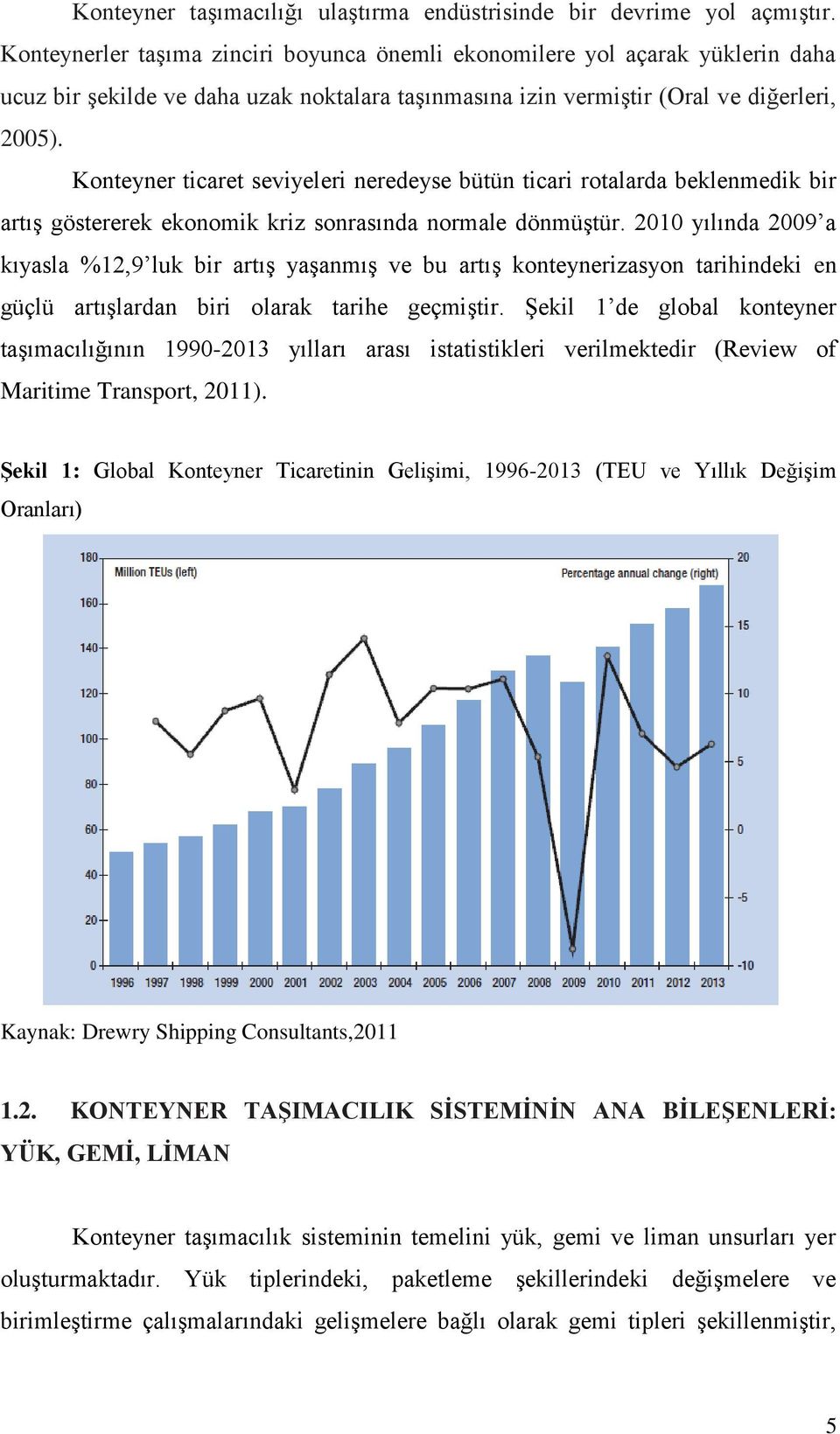 Konteyner ticaret seviyeleri neredeyse bütün ticari rotalarda beklenmedik bir artış göstererek ekonomik kriz sonrasında normale dönmüştür.