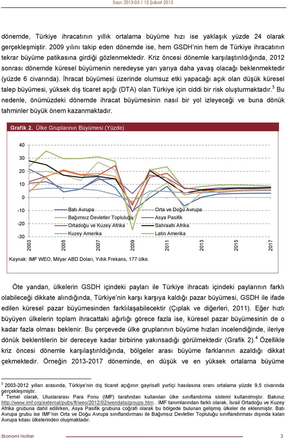 Kriz öncesi dönemle karşılaştırıldığında, 2012 sonrası dönemde küresel büyümenin neredeyse yarı yarıya daha yavaş olacağı beklenmektedir (yüzde 6 civarında).