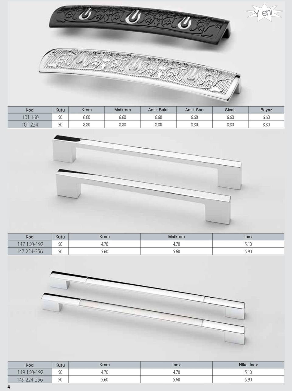 80 8.80 8.80 8.80 8.80 Kod Kutu Krom Matkrom no 147 160-192 50 4.70 4.70 5.