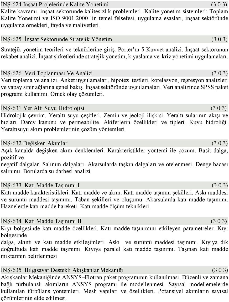 İNŞ-625 İnşaat Sektöründe Stratejik Yönetim (3 0 3) Stratejik yönetim teorileri ve tekniklerine giriş. Porter ın 5 Kuvvet analizi. İnşaat sektörünün rekabet analizi.