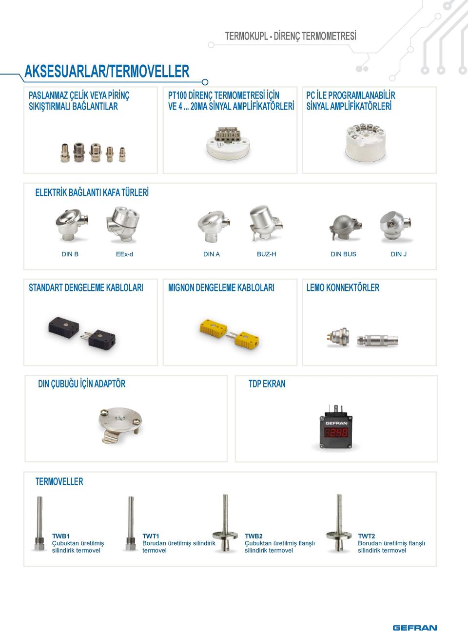 STANDART DENGELEME KABLOLARI MIGNON DENGELEME KABLOLARI LEMO KONNEKTÖRLER DIN ÇUBUĞU İÇİN ADAPTÖR TDP EKRAN TERMOVELLER TWB1 Çubuktan üretilmiş