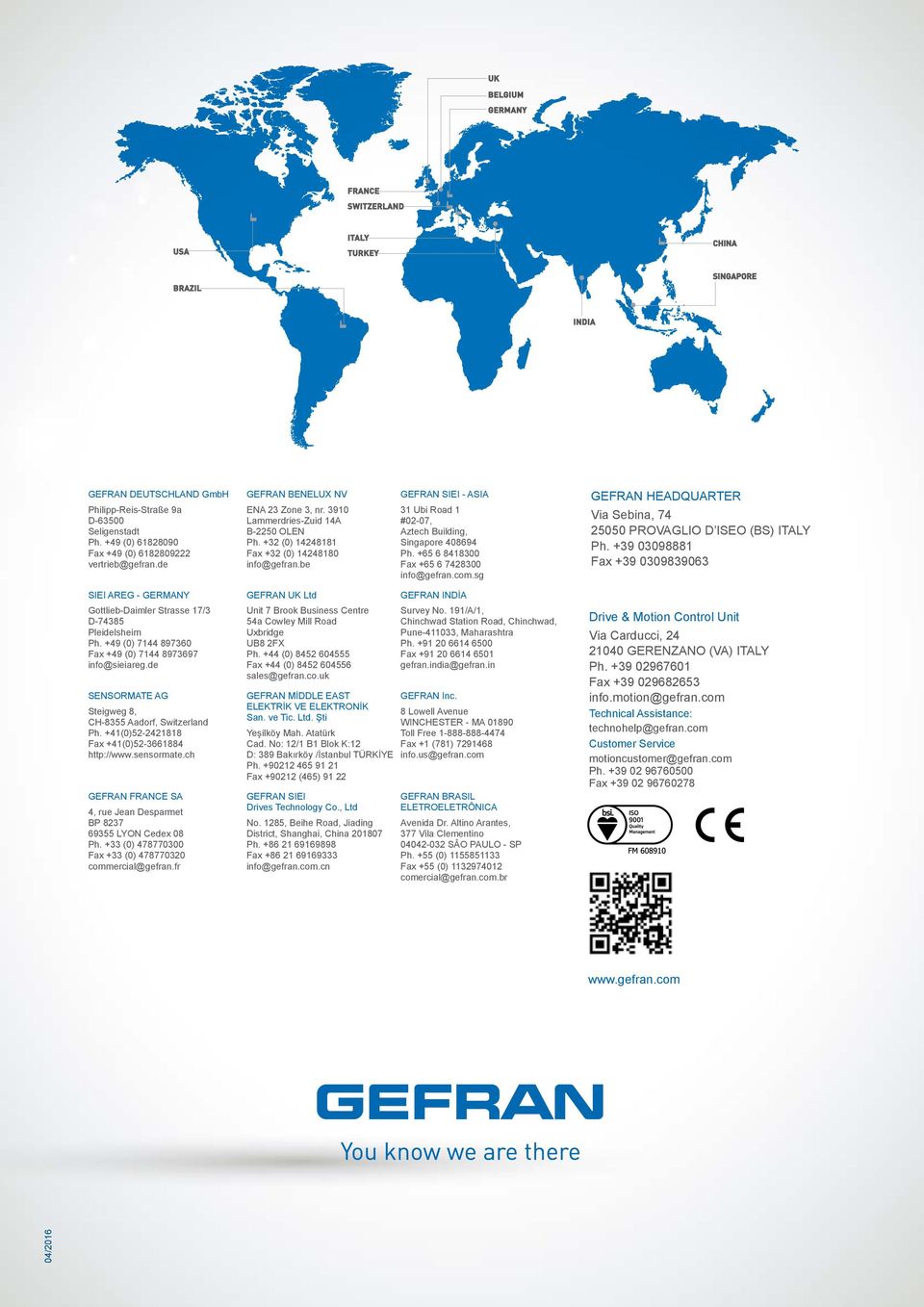 be 31 Ubi Road 1 #0207, Aztech Building, Singapore 408694 Ph. +65 6 8418300 Fax +65 6 7428300 info@gefran.com.