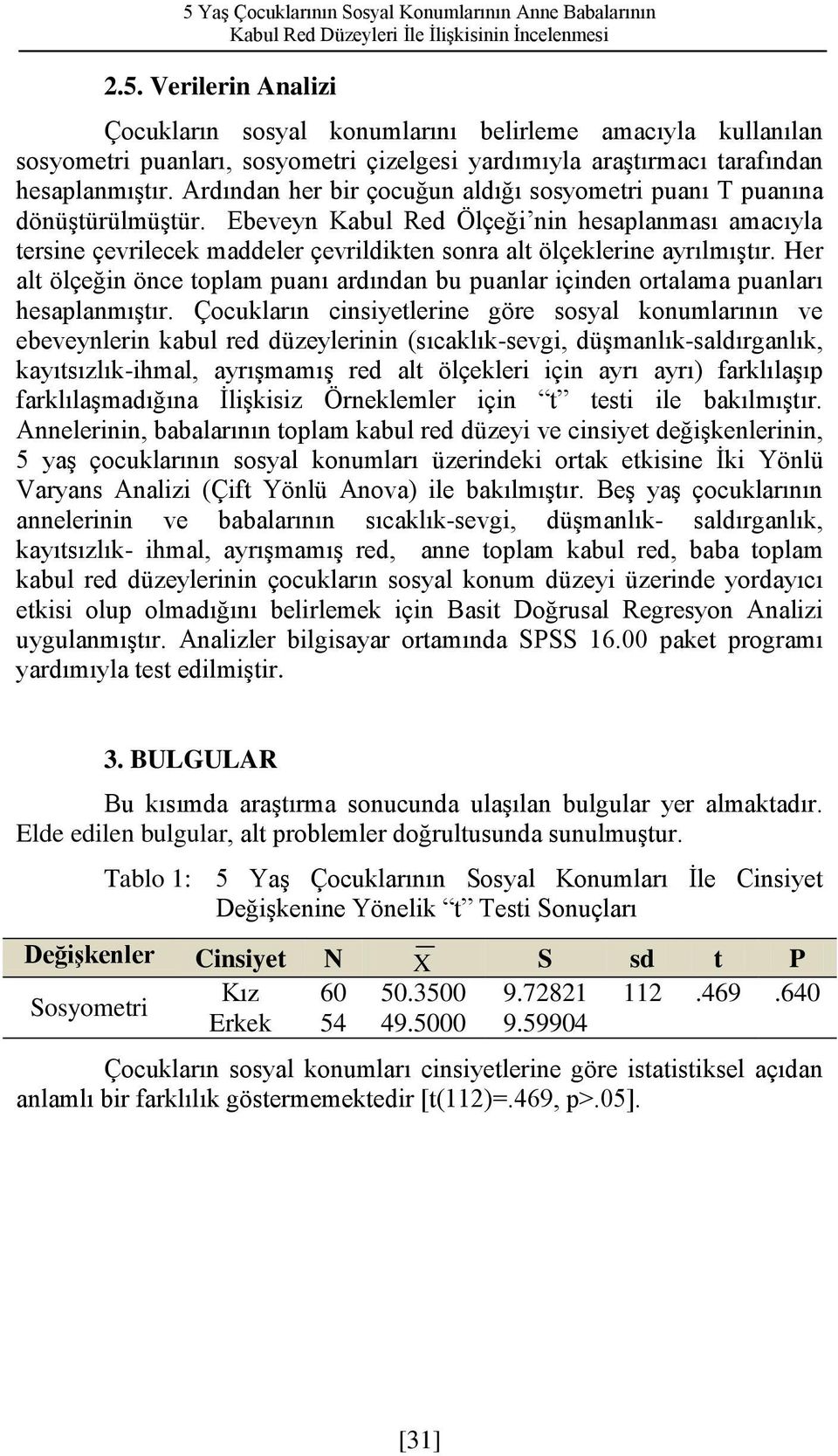 Ebeveyn Kabul Red Ölçeği nin hesaplanması amacıyla tersine çevrilecek maddeler çevrildikten sonra alt ölçeklerine ayrılmıştır.