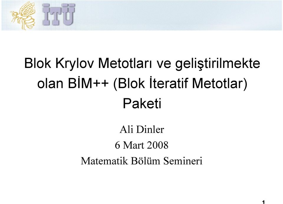 İteratif Metotlar) Paketi Ali