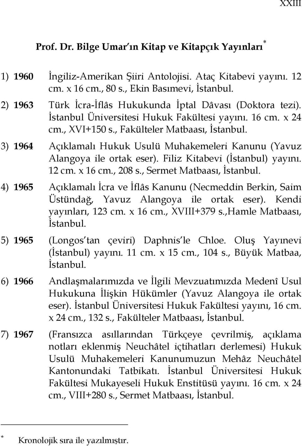 , Fakülteler Matbaası, 3) 1964 Açıklamalı Hukuk Usulü Muhakemeleri Kanunu (Yavuz Alangoya ile ortak eser). Filiz Kitabevi (Đstanbul) yayını. 12 cm. x 16 cm., 208 s.