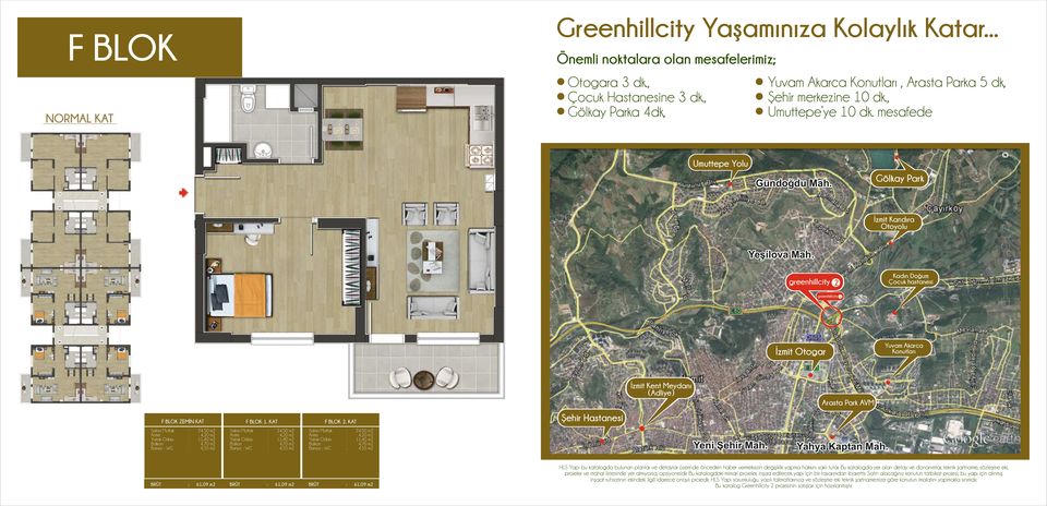 Kadın Doğum Çocuk hastanesi greenhillcity 2 greenhillcity 1 İzmit Otogar Yuvam Akarca Konutları İzmit Kent Meydanı (Adliye) Arasta Park AVM F ZEMİN KAT Antre Yatak sı - 24,50 m2 4,20 m2 11,40 m2 4,70