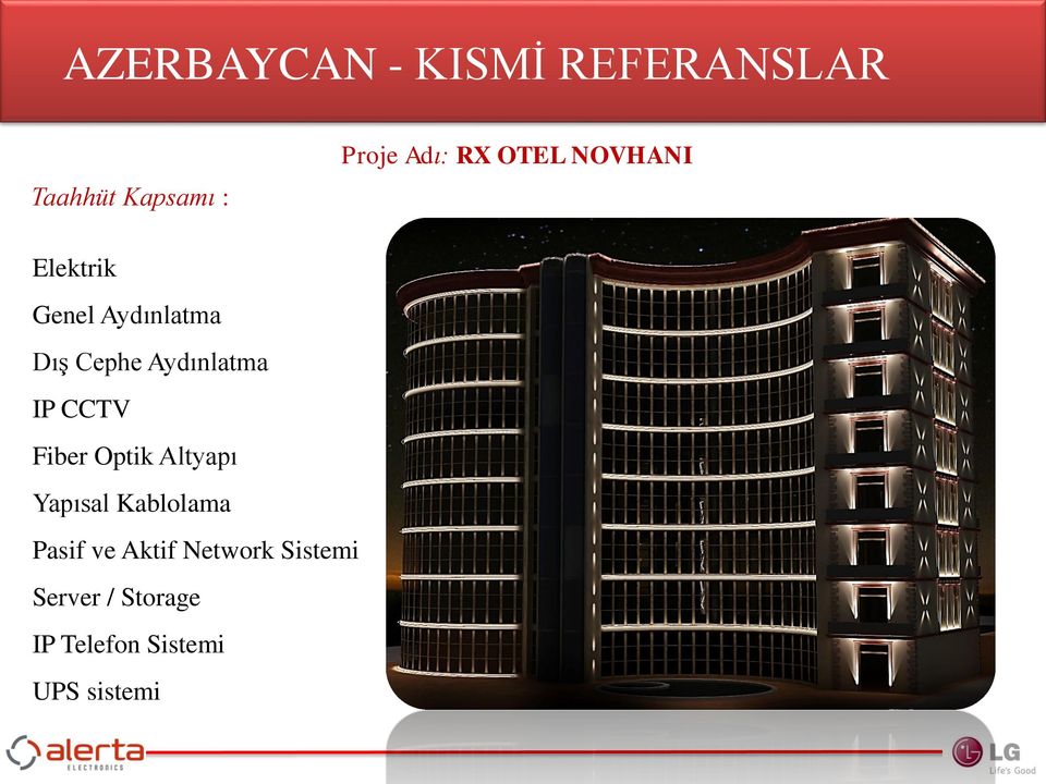 Aydınlatma IP CCTV Fiber Optik Altyapı Yapısal Kablolama