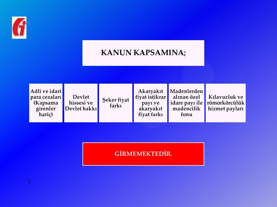 istikrar payı ve akaryakıt fiyat farkı Madenlerden alınan özel idare