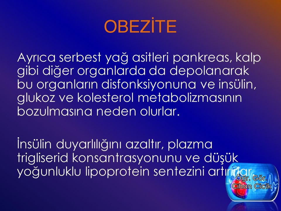 metabolizmasının bozulmasına neden olurlar.