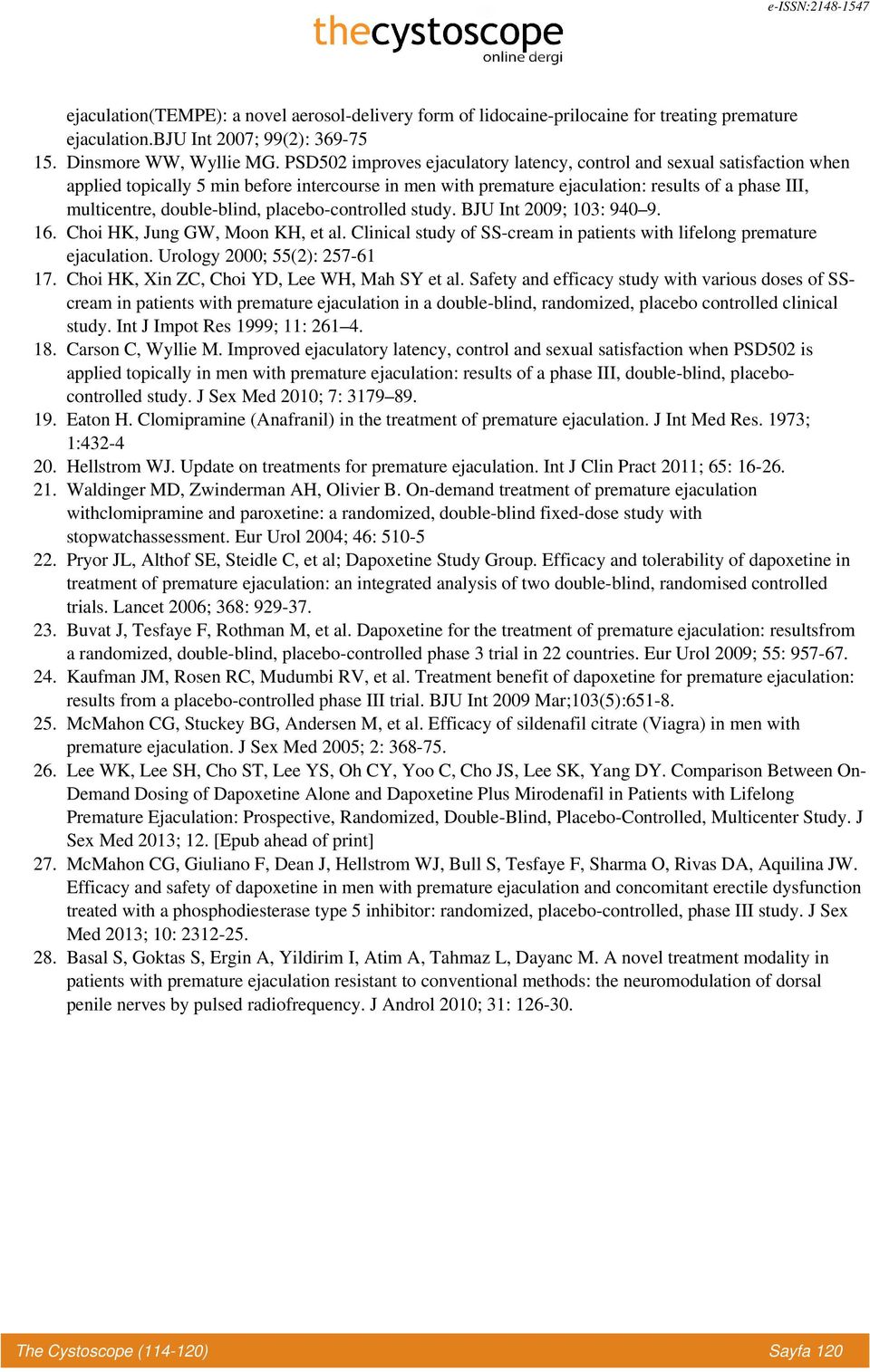 PSD502 improves ejaculatory latency, control and sexual satisfaction when applied topically 5 min before intercourse in men with premature ejaculation: results of a phase III, multicentre,