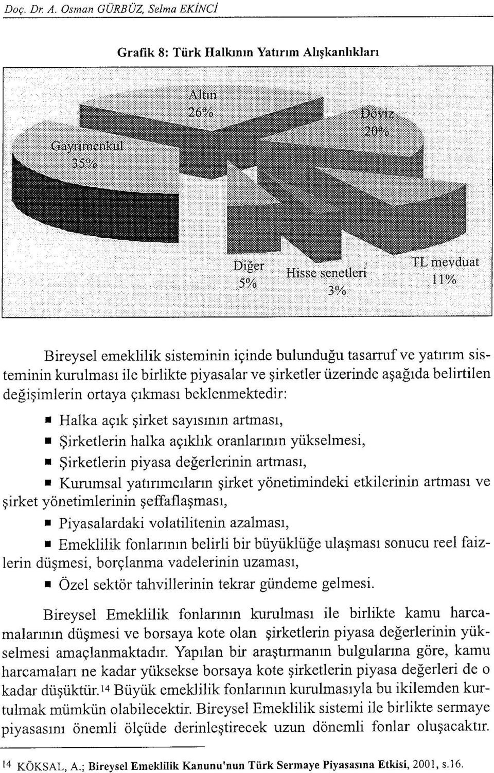 şirket yönetimlerinin şeffaflaşması, Piyasalardaki volatilitenin azalması, Emeklilik fonlarının belirli bir büyüklüğe ulaşması sonucu reel faizlerin düşmesi, borçlanma vadelerinin uzaması, Özel