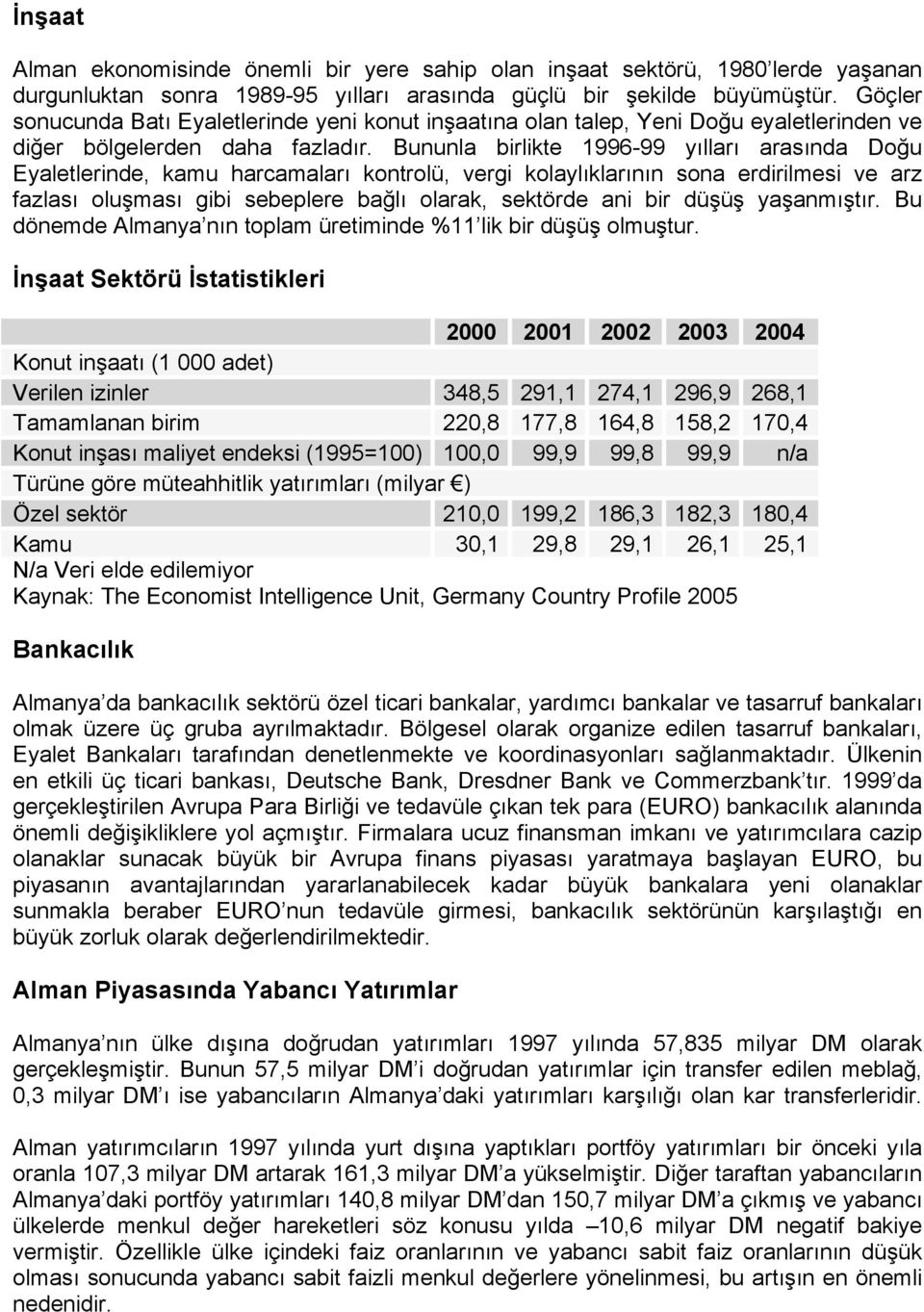 Bununla birlikte 1996-99 yılları arasında Doğu Eyaletlerinde, kamu harcamaları kontrolü, vergi kolaylıklarının sona erdirilmesi ve arz fazlası oluşması gibi sebeplere bağlı olarak, sektörde ani bir