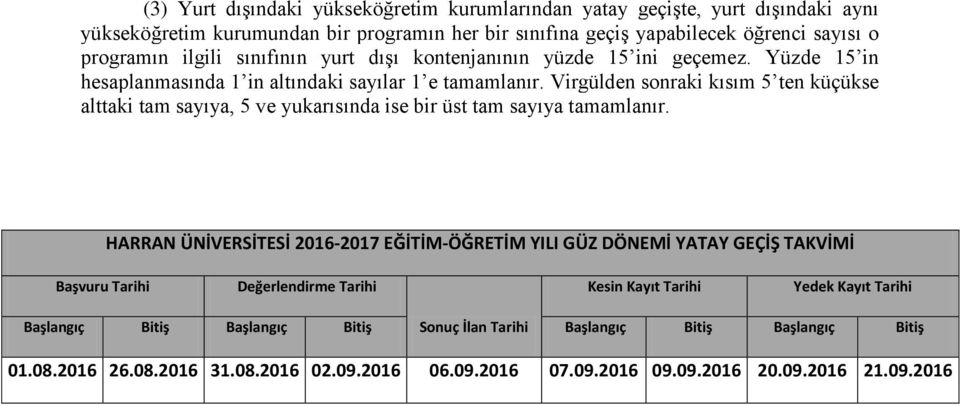 Virgülden sonraki kısım 5 ten küçükse alttaki tam sayıya, 5 ve yukarısında ise bir üst tam sayıya tamamlanır.