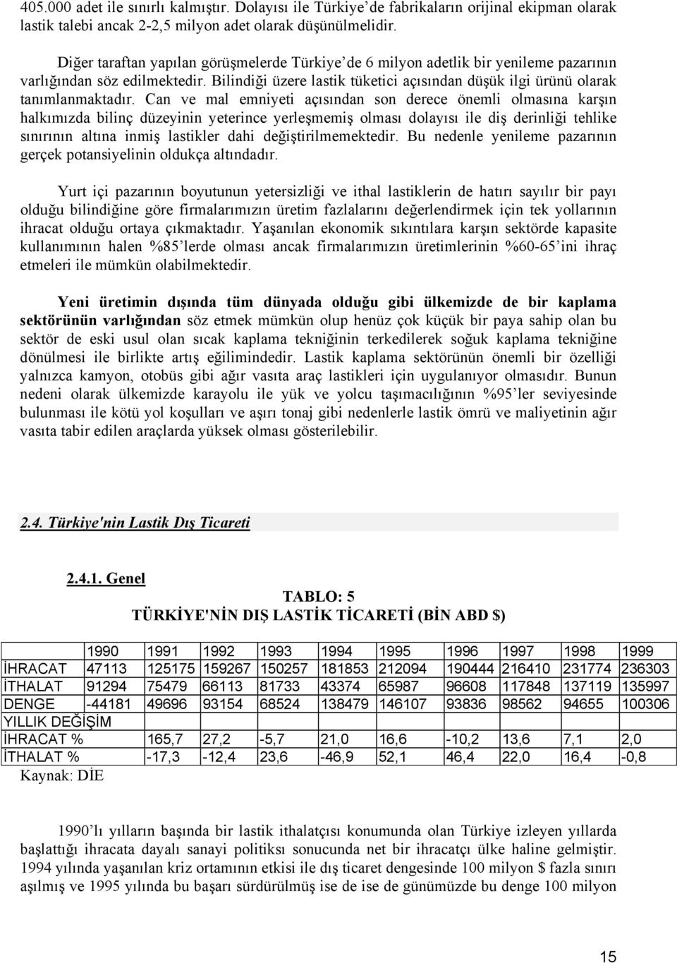 Can ve mal emniyeti açısından son derece önemli olmasına karşın halkımızda bilinç düzeyinin yeterince yerleşmemiş olması dolayısı ile diş derinliği tehlike sınırının altına inmiş lastikler dahi