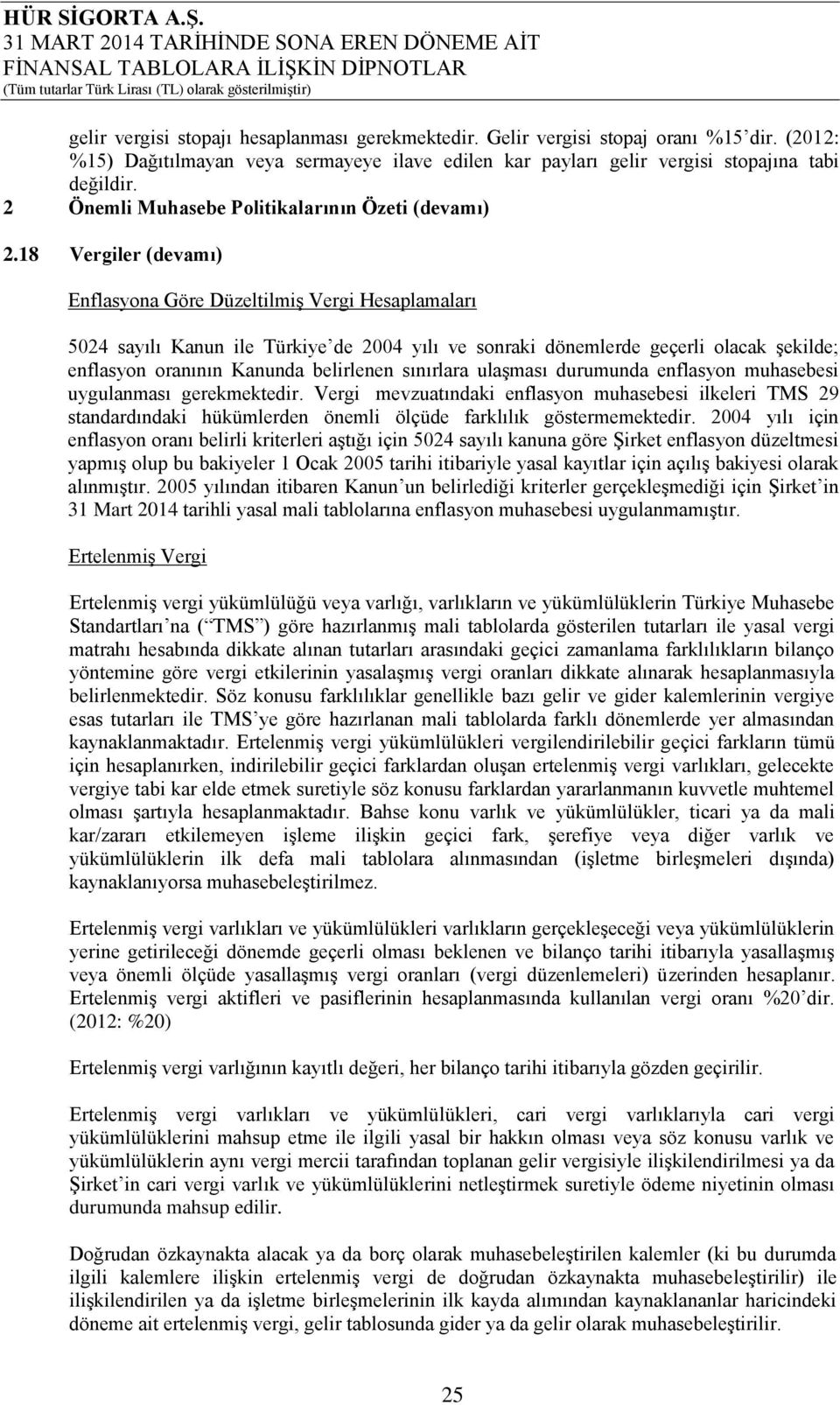 18 Vergiler (devamı) Enflasyona Göre Düzeltilmiş Vergi Hesaplamaları 5024 sayılı Kanun ile Türkiye de 2004 yılı ve sonraki dönemlerde geçerli olacak şekilde; enflasyon oranının Kanunda belirlenen