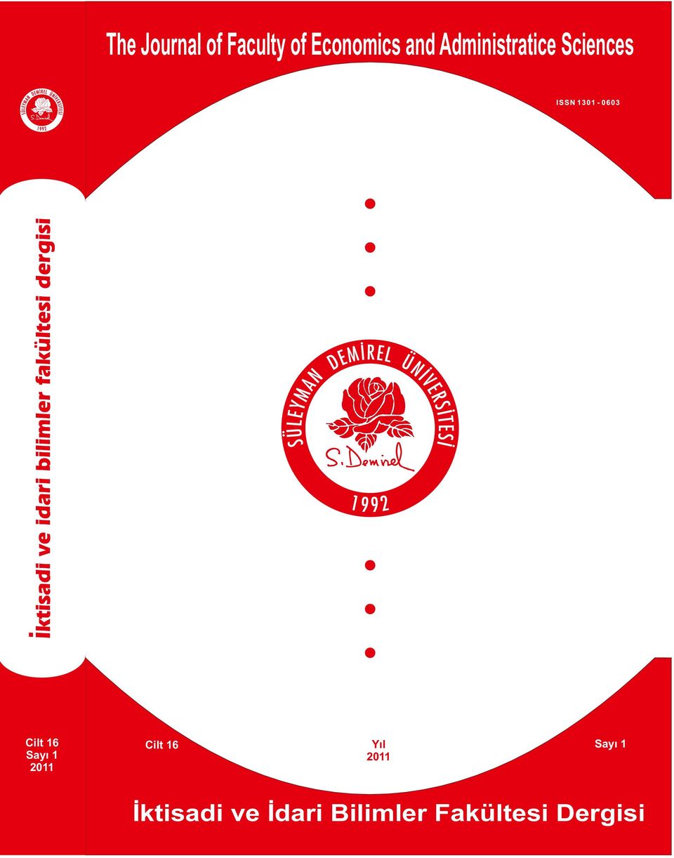 Sayı 1 2011 Cilt 16 Yıl 2011 Sayı 1