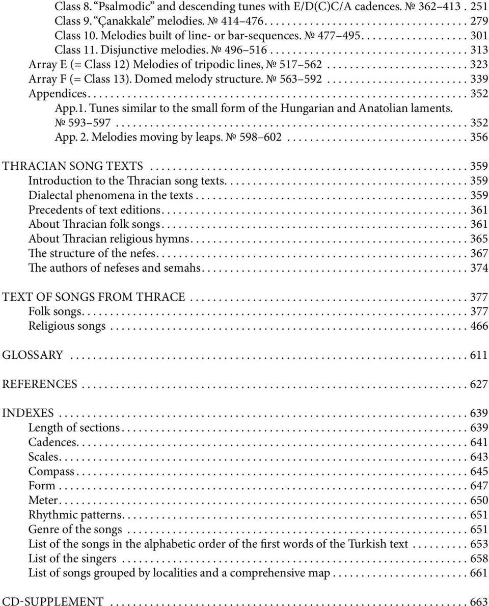 ........................ 323 Array F (= Class 13). Domed melody structure. 563 592......................... 339 Appendices................................................................... 352 App.1. Tunes similar to the small form of the Hungarian and Anatolian laments.