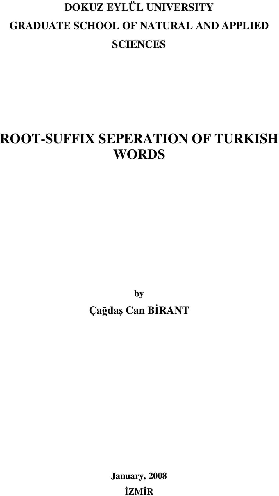 SCIENCES ROOT-SUFFIX SEPERATION OF