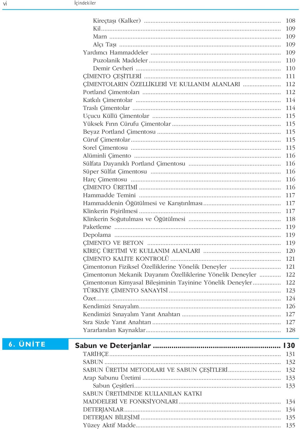 .. 115 Beyaz Portland Çimentosu... 115 Cüruf Çimentolar... 115 Sorel Çimentosu... 115 Alüminli Çimento... 116 Sülfata Dayan kl Portland Çimentosu... 116 Süper Sülfat Çimentosu... 116 Harç Çimentosu.