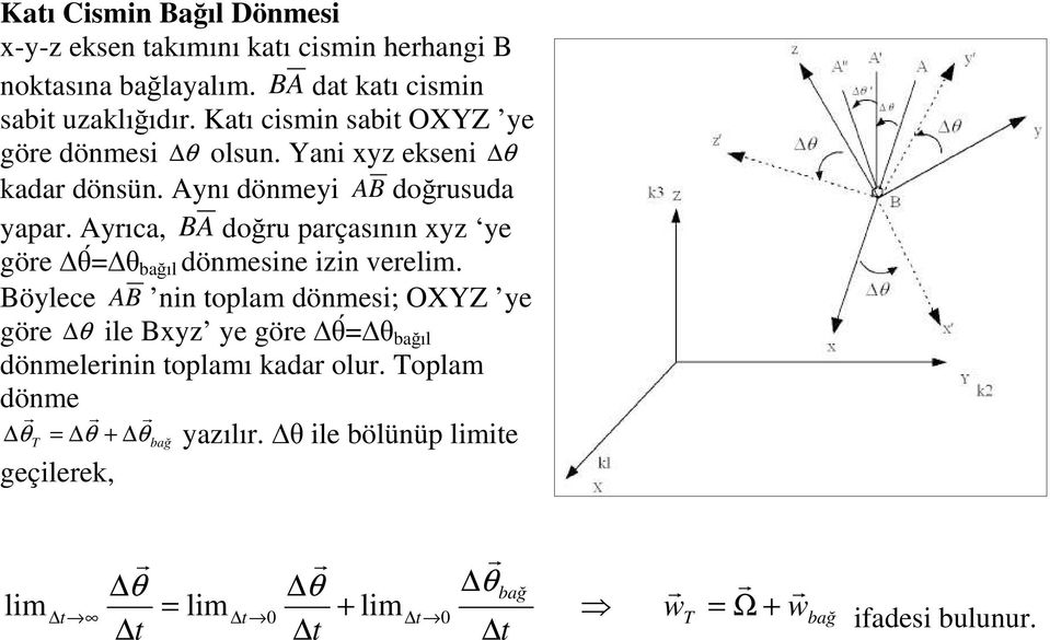 ıca, doğu paçasının xz e göe θ θ ıl dönmesine izin eelim.