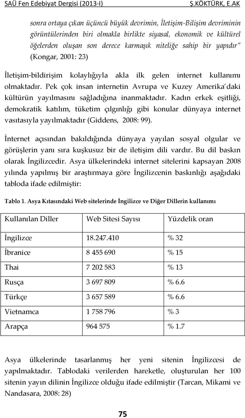 Pek çok insan internetin Avrupa ve Kuzey Amerika daki kültürün yayılmasını sağladığına inanmaktadır.