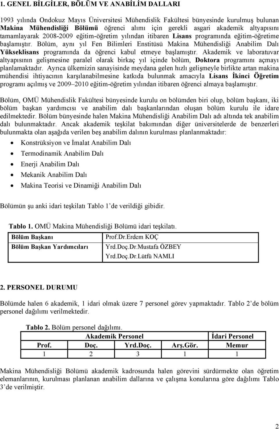 Bölüm, aynı yıl Fen Bilimleri Enstitüsü Makina Mühendisliği Anabilim Dalı Yükseklisans programında da öğrenci kabul etmeye başlamıştır.