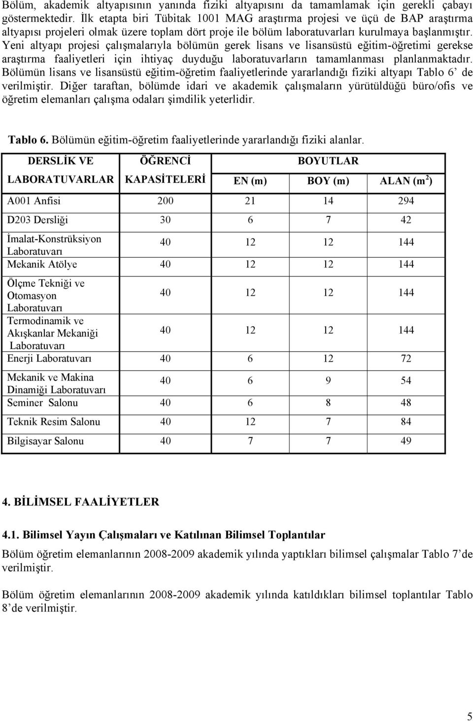 Yeni altyapı projesi çalışmalarıyla bölümün gerek lisans ve lisansüstü eğitim-öğretimi gerekse araştırma faaliyetleri için ihtiyaç duyduğu laboratuvarların tamamlanması planlanmaktadır.