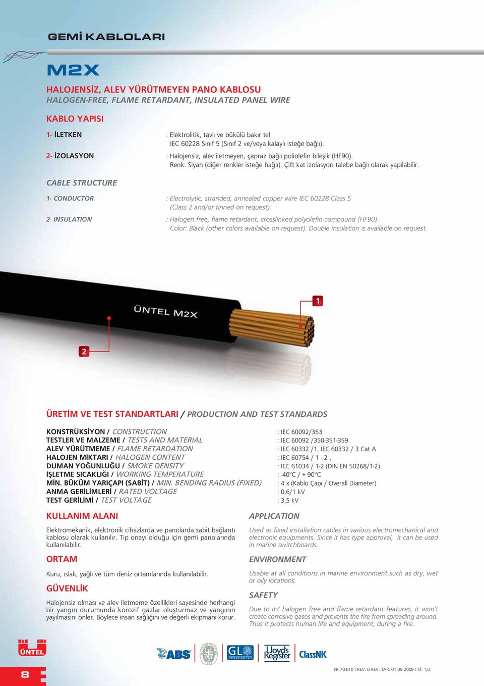 CABLE STRUCTURE CONDUCTOR : Electrolytic, stranded, annealed copper wire IEC 0 Class (Class and/or tinned on request).