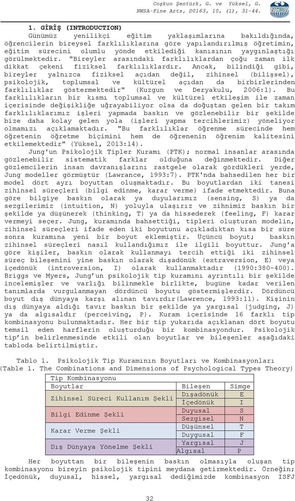 Ancak, bilindiği gibi, bireyler yalnızca fiziksel açıdan değil, zihinsel (bilişsel), psikolojik, toplumsal ve kültürel açıdan da birbirlerinden farklılıklar göstermektedir" (Kuzgun ve Deryakulu,