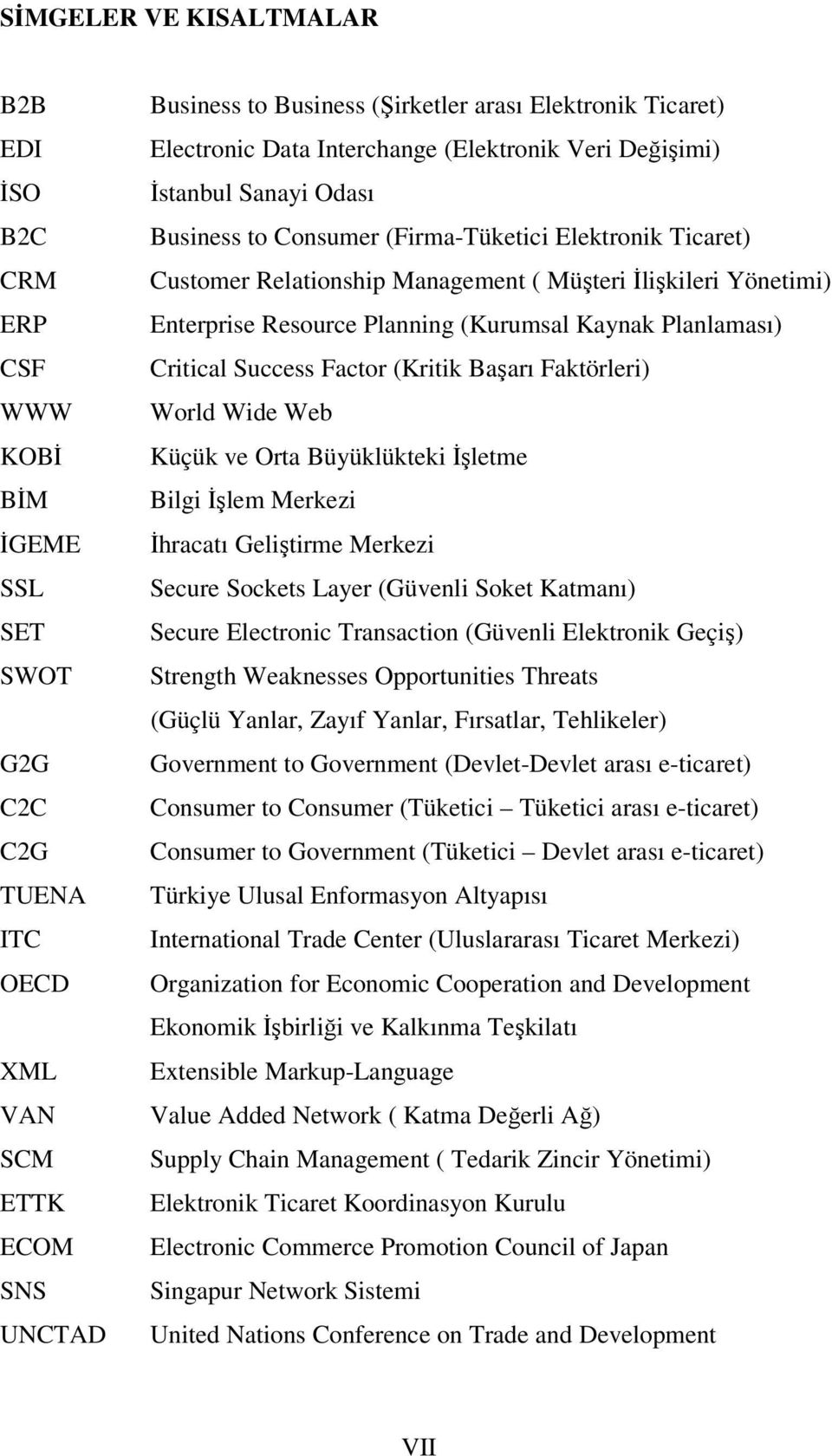 Yönetimi) Enterprise Resource Planning (Kurumsal Kaynak Planlaması) Critical Success Factor (Kritik Başarı Faktörleri) World Wide Web Küçük ve Orta Büyüklükteki İşletme Bilgi İşlem Merkezi İhracatı