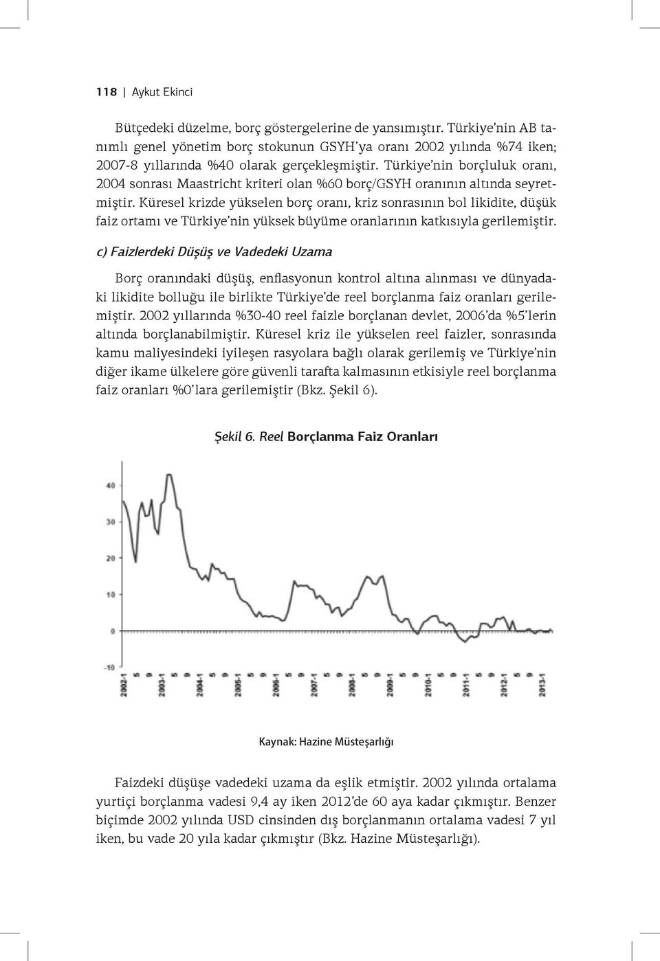 Türkiye nin borçluluk oranı, 2004 sonrası Maastricht kriteri olan %60 borç/gsyh oranının altında seyretmiştir.