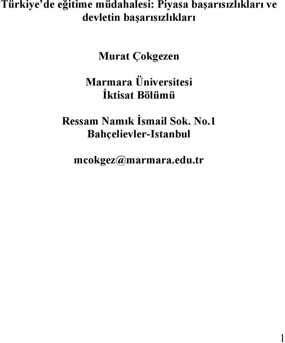 Çokgezen Marmara Üniversitesi İktisat Bölümü Ressam