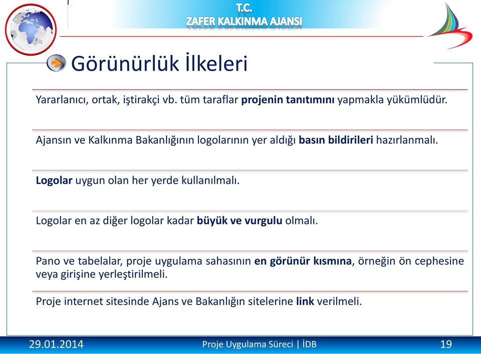 Logolar en az diğer logolar kadar büyük ve vurgulu olmalı.