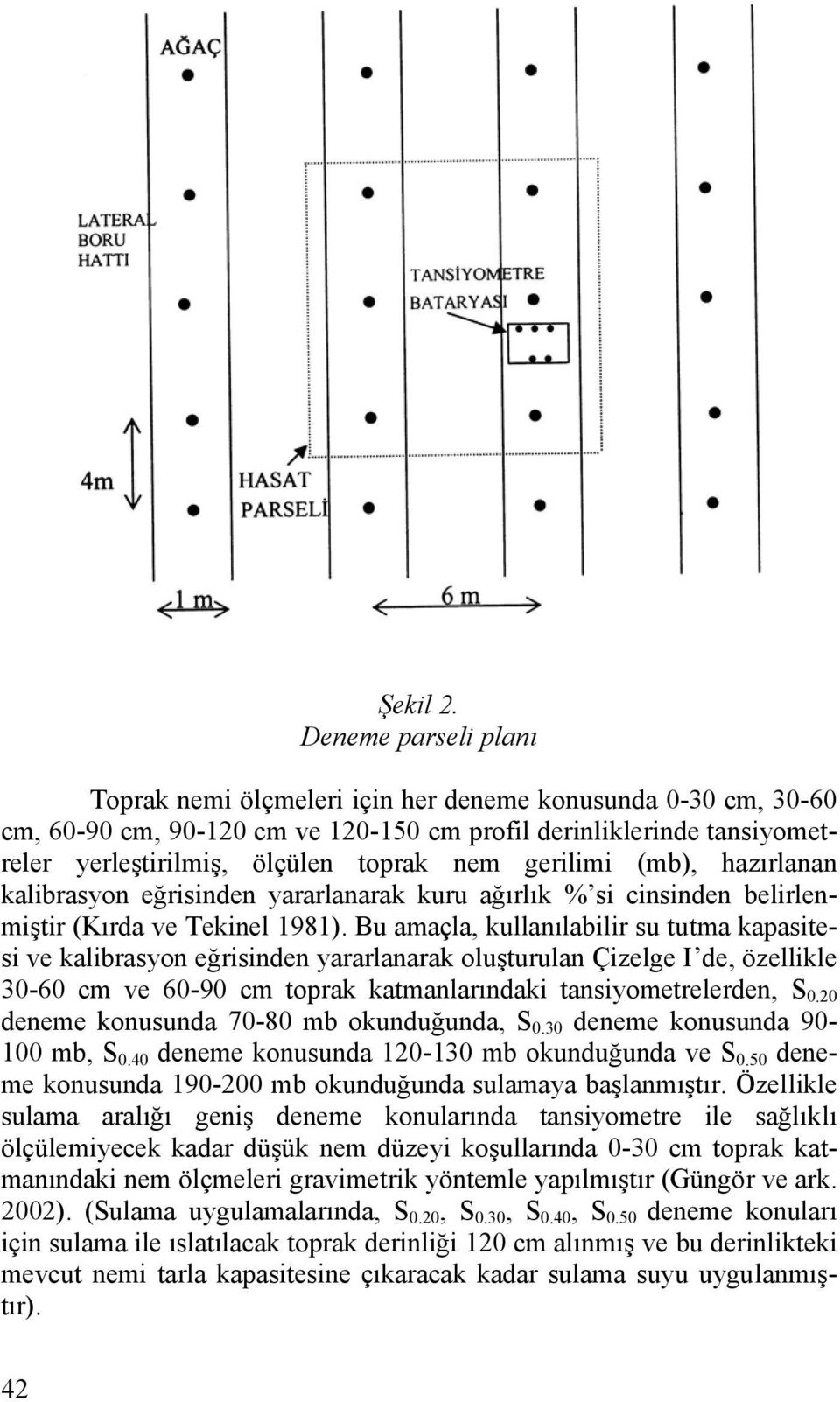 gerilimi (mb), hazırlanan kalibrasyon eğrisinden yararlanarak kuru ağırlık % si cinsinden belirlenmiştir (Kırda ve Tekinel 1981).