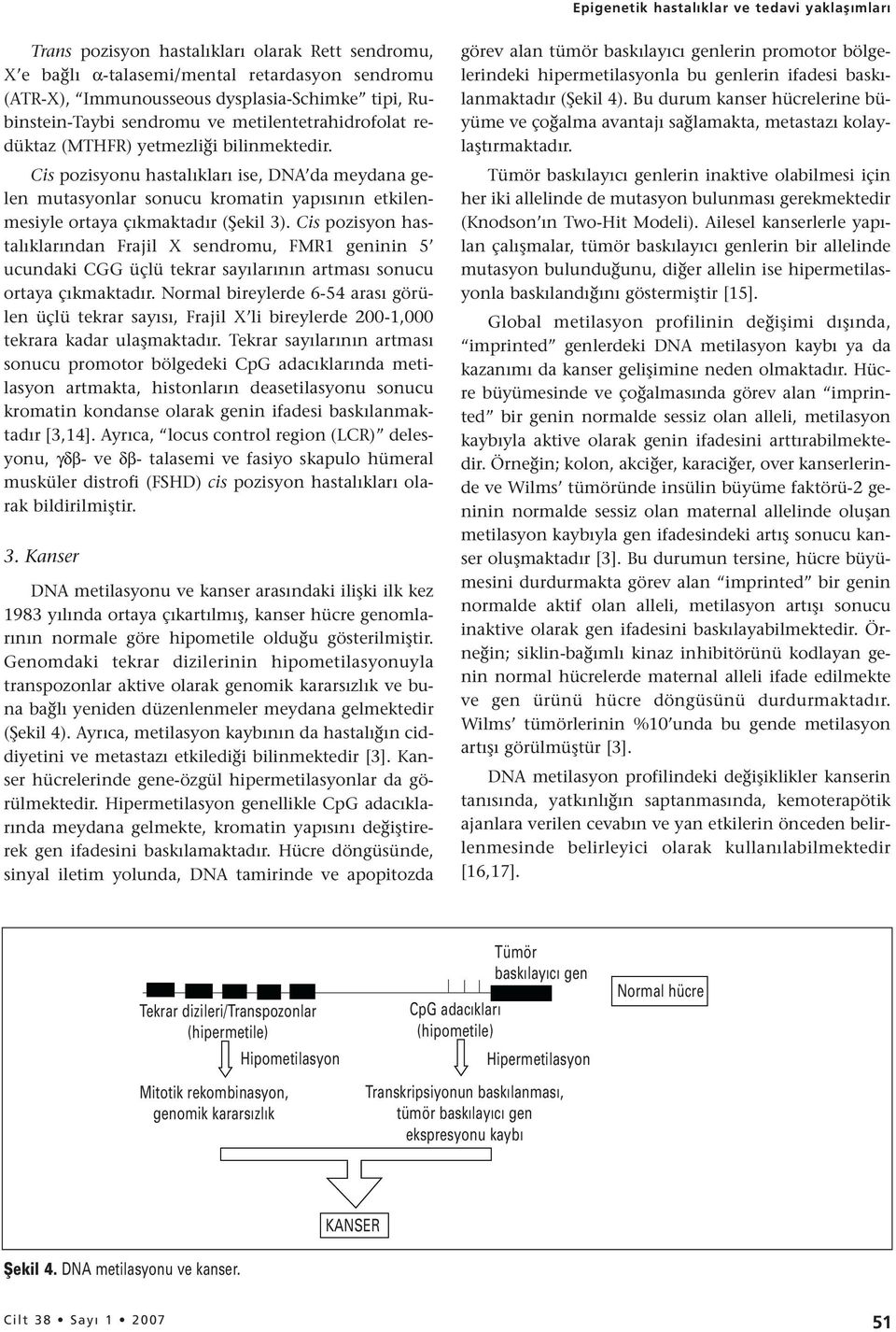 Cis pozisyonu hastalıkları ise, DNA da meydana gelen mutasyonlar sonucu kromatin yapısının etkilenmesiyle ortaya çıkmaktadır (Şekil ).