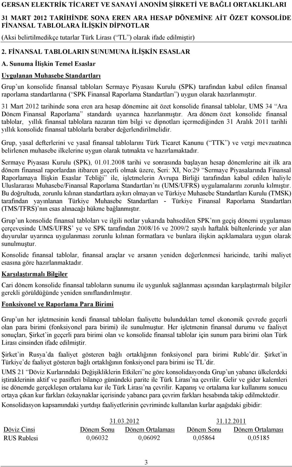 Finansal Raporlama Standartları ) uygun olarak hazırlanmıştır.